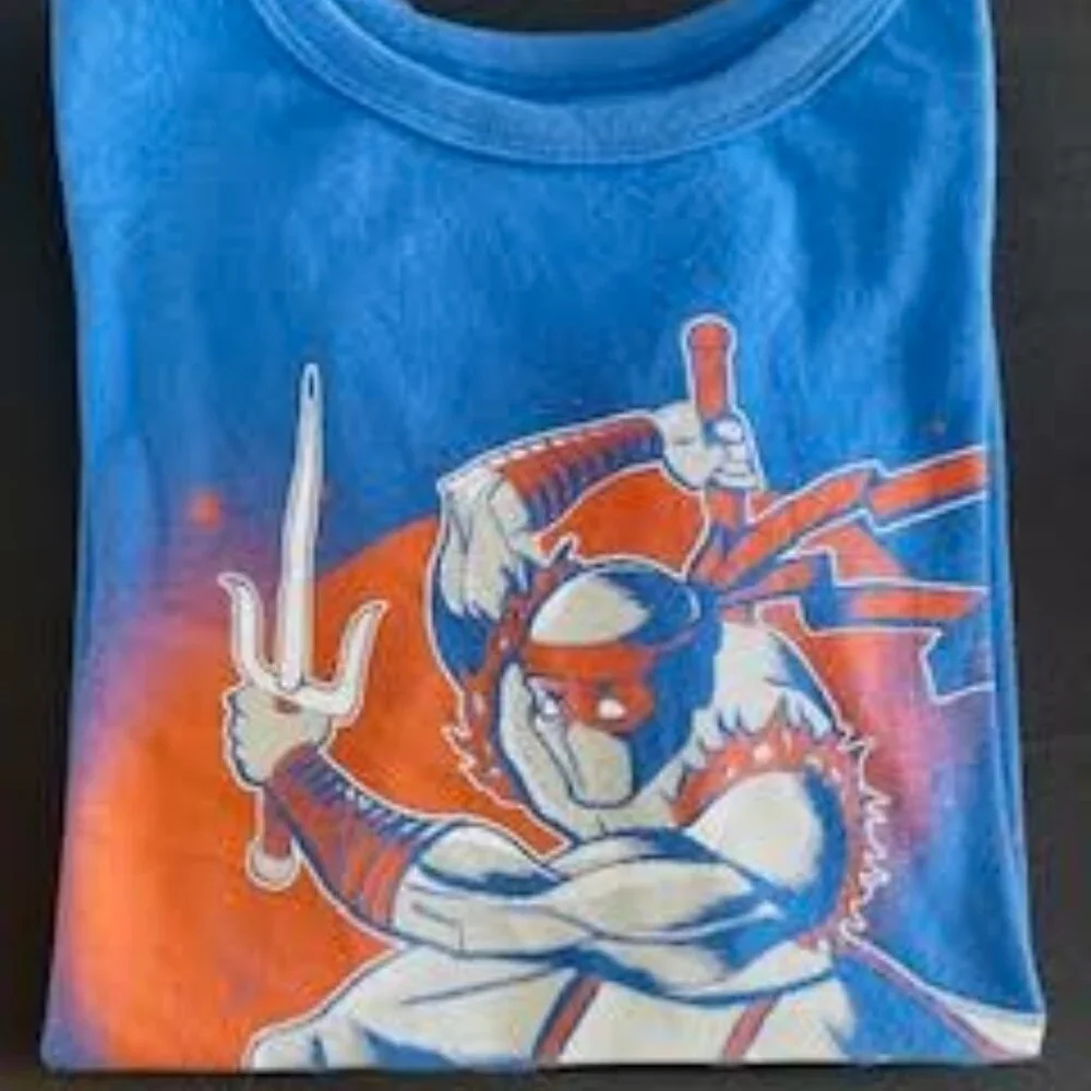 The Children’s Place Boys Long Sleeve Ninja Graphic Tee – Blue (Size M 7/8)